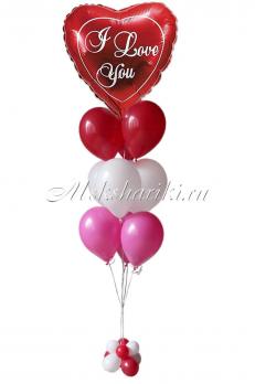 Фонтан из шаров "I love you"