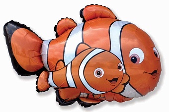 Шар (14''/36 см) Мини-фигура, Рыба-клоун, Оранжевый