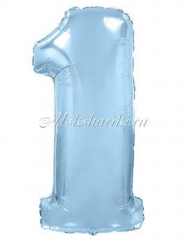 ШарЦифра, 1, Голубой, Макарунс 102 см